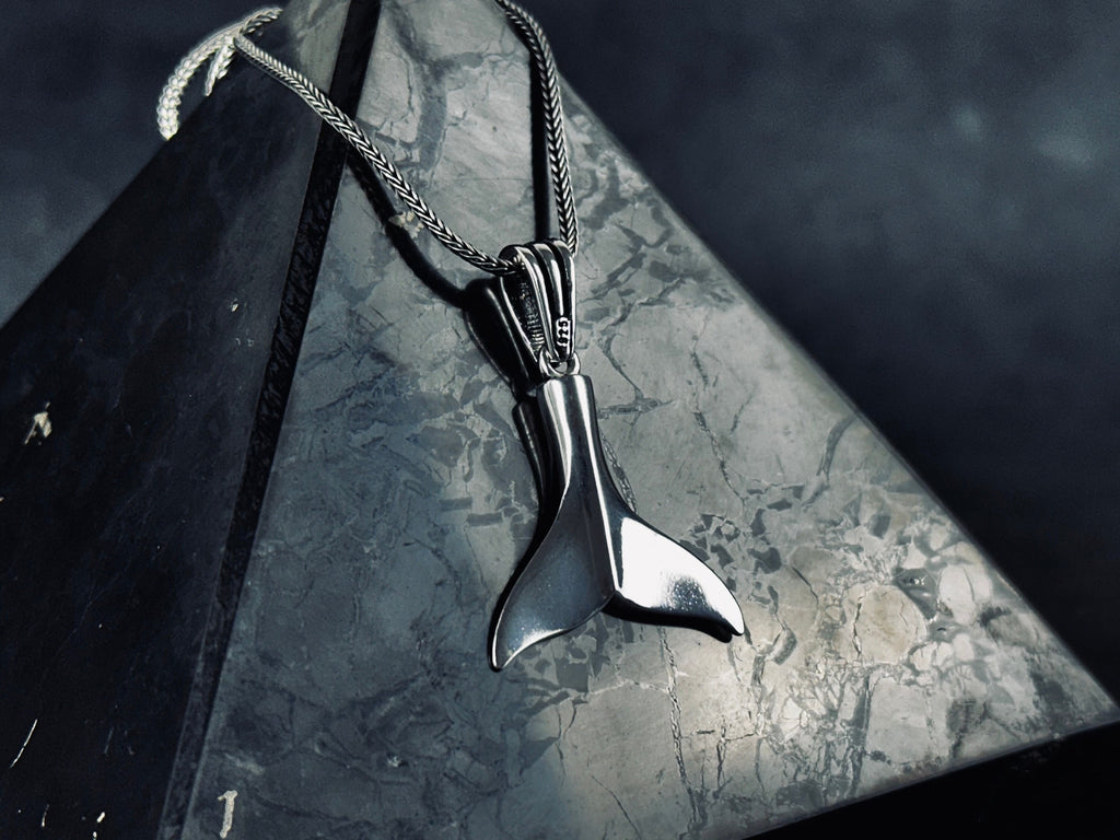 Ocean-Inspired Silver Whale Tail Necklace - Delicate Pendant