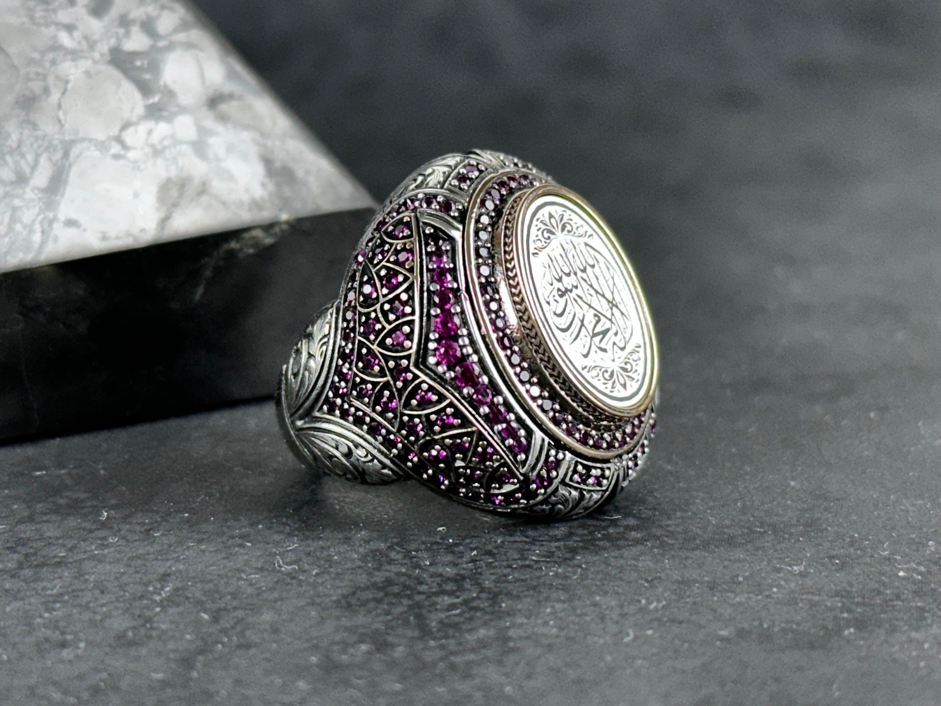 Islamic Tevhid Ring: Sterling Silver, Handmade Spiritual Design