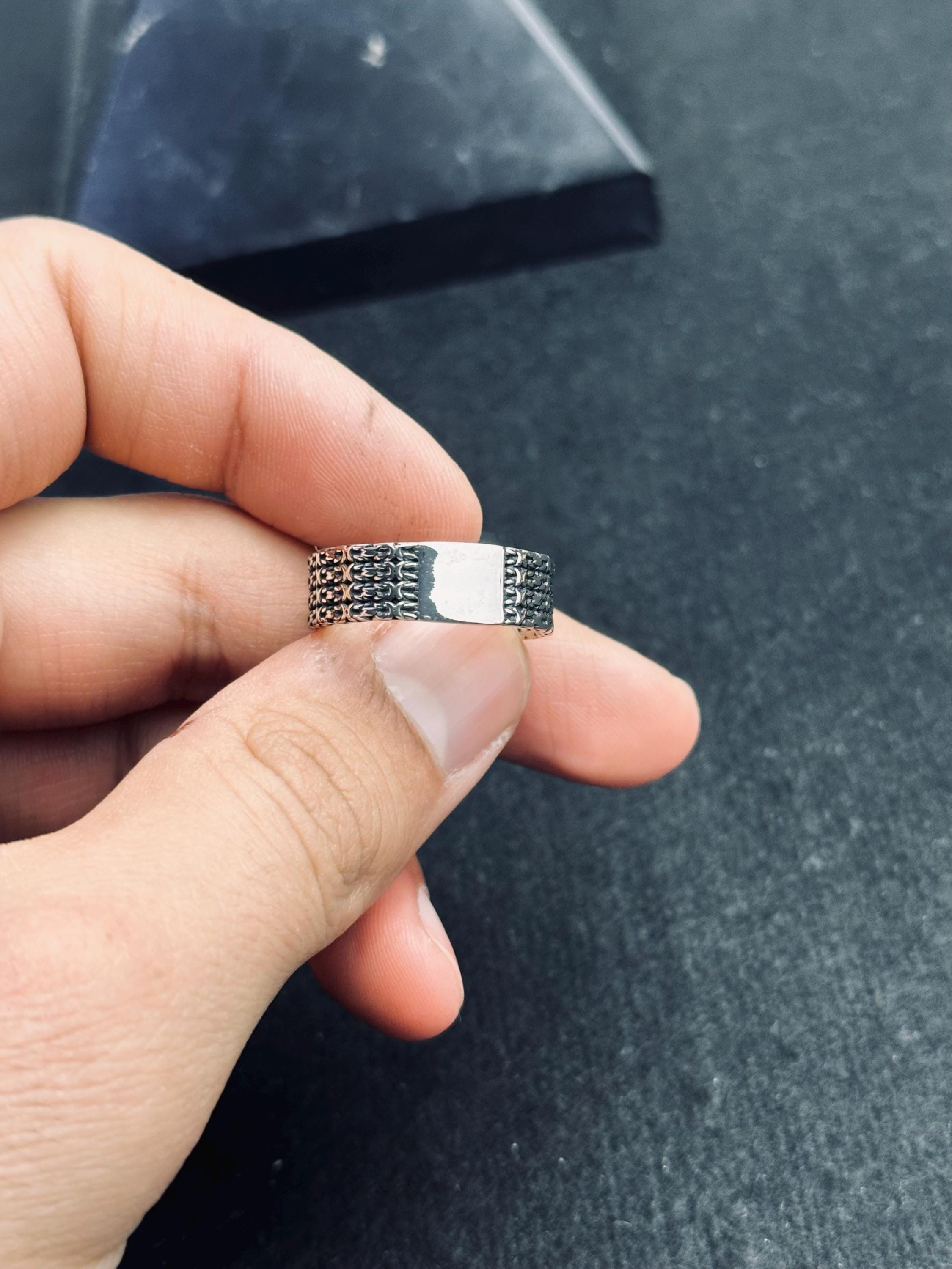 Sterling Silver Band Ring: Minimalist Design with Custom Engraving