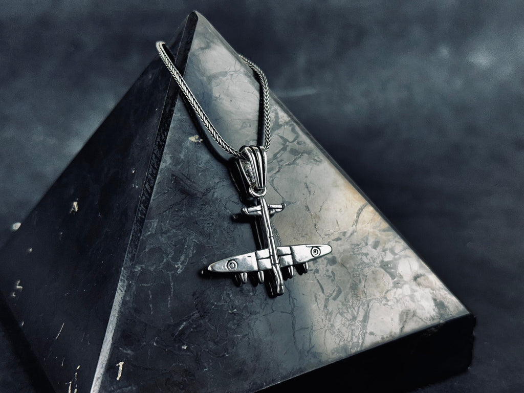 Silver Warplane Necklace - Handmade Military Airforce Pendant