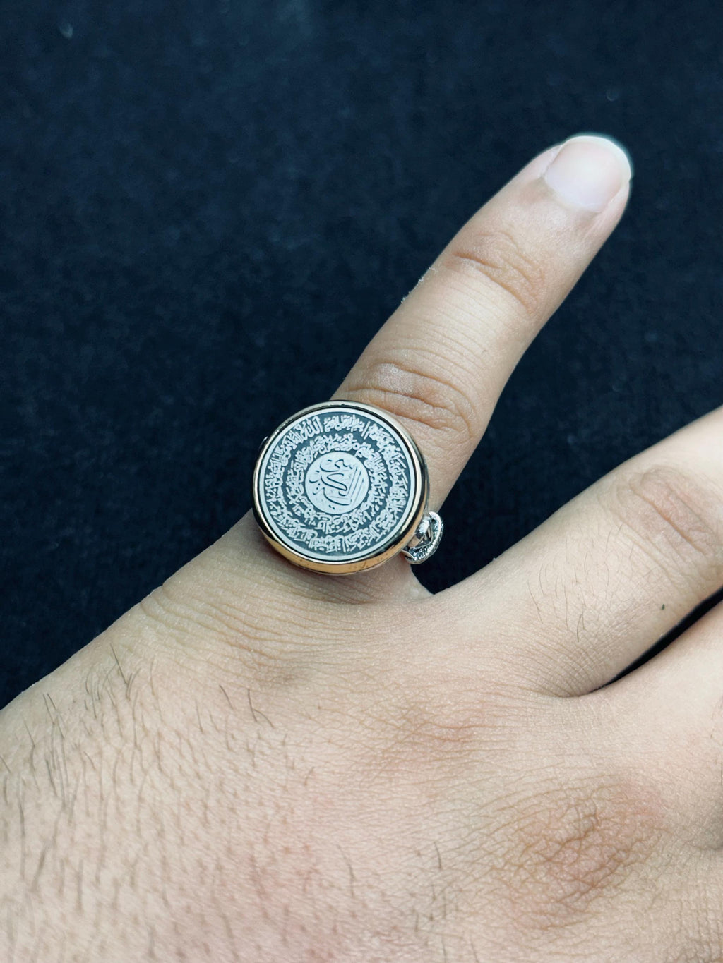 Sterling Silver Ring: Arabic Calligraphy Design - Handmade Unisex Jewelry