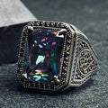 Sterling Silver Ring: Mystic Topaz Stone - Vintage Boho Jewelry