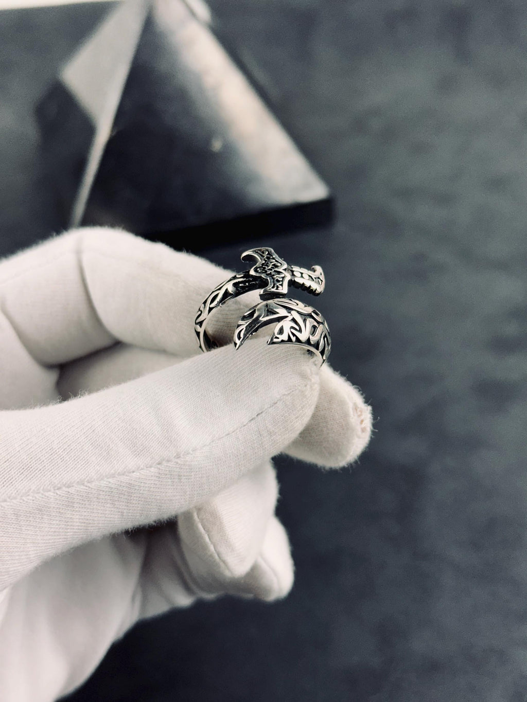 Sterling Silver Sword Ring - Adjustable Zulfiqar Style