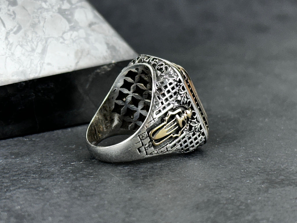Engraved Solomon's Seal Ring: Spiritual Sterling Silver (Men's Size)