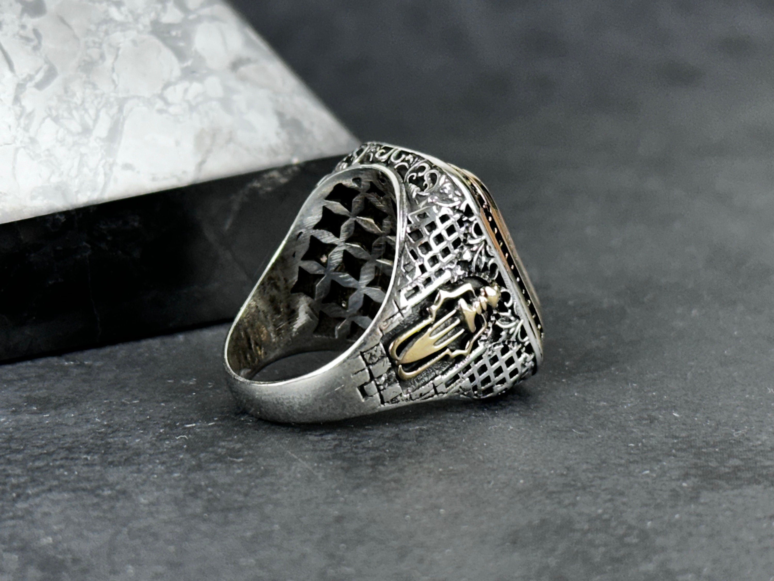 Engraved Solomon's Seal Ring: Spiritual Sterling Silver (Men's Size)