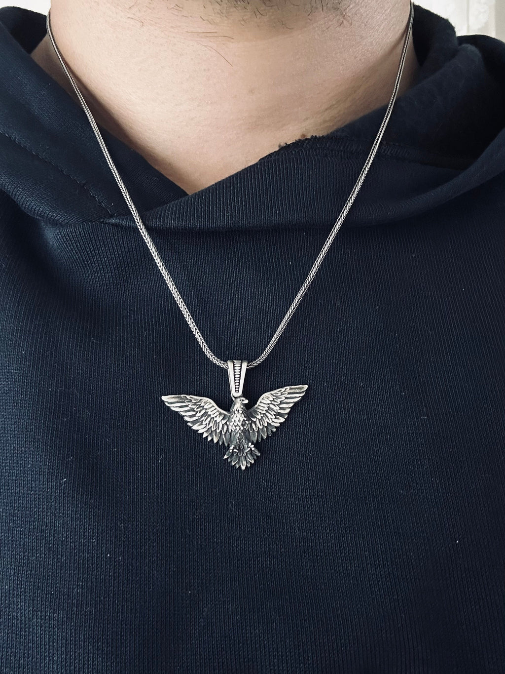 Eagle Pendant Necklace: Silver Handmade Jewelry (Multiple Lengths)