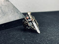 Sterling Silver Gothic Dagger Ring, Red Stone Sword Ring, Medieval Fantasy Jewelry, Dark Aesthetic Statement Ring, Unique Gift