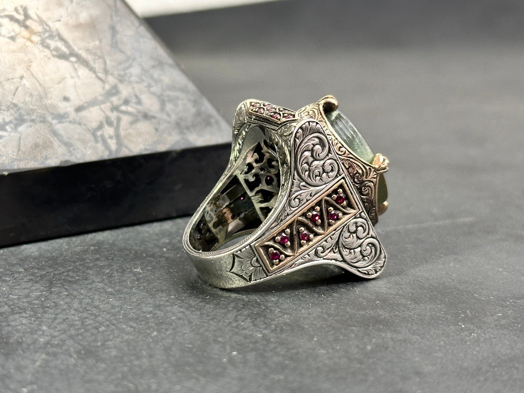 Zulfiqar Sword Ring: Handmade Sterling Silver, Large Men's Signet