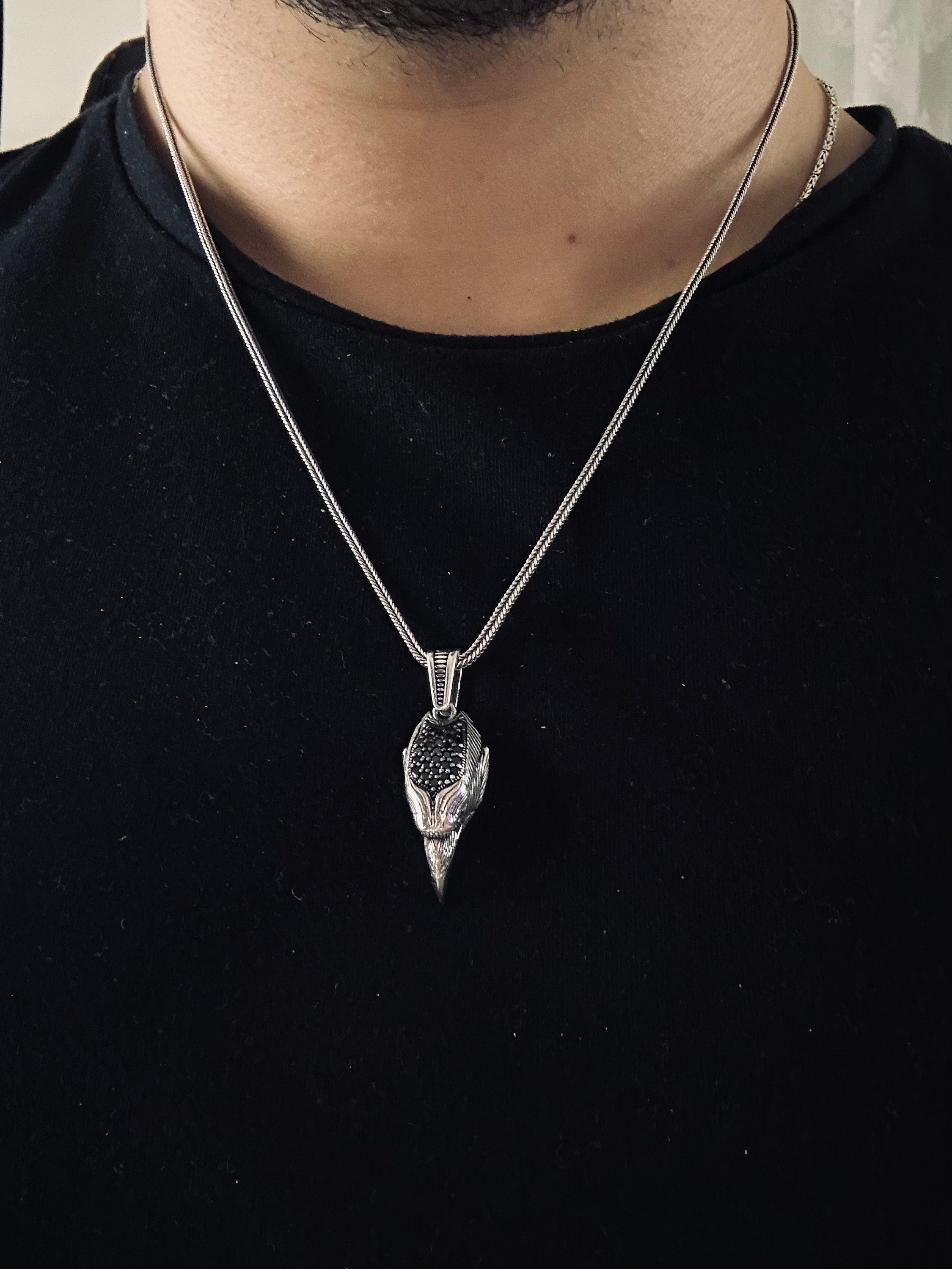 Eagle Pendant Necklace: Sterling Silver Native American Style (Multiple Lengths)
