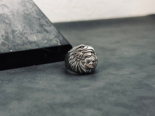 Engraved Chief Ring: Native American Style (Sterling Silver, Handmade)