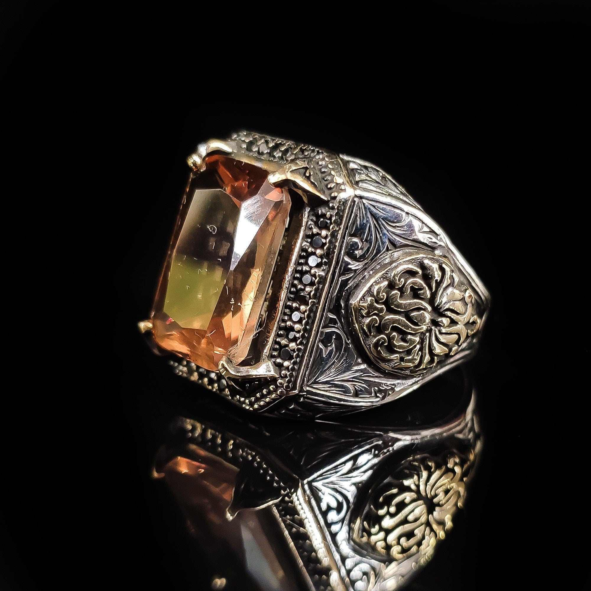 Sterling Silver Ring: Rare Sultanite Gemstone - Handmade Color Shift