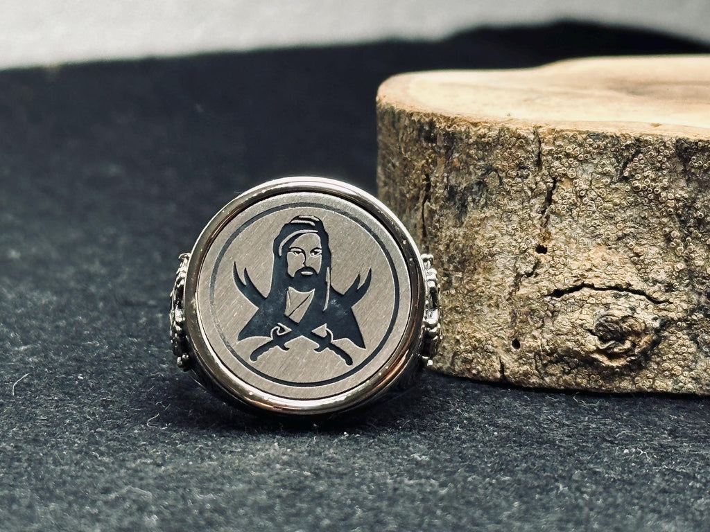 Zulfiqar Sword Ring, Sterling Silver Hazrat Ali (Men's Statement Band)