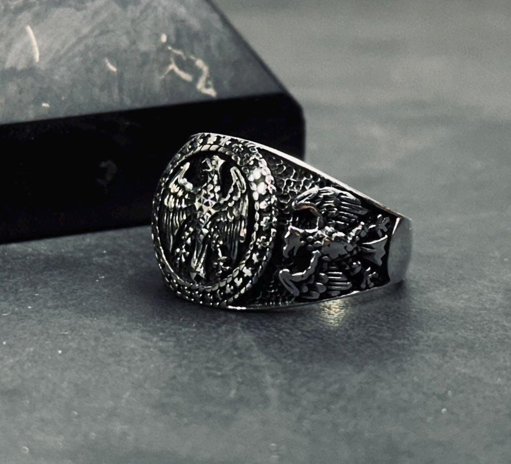 Raven Signet Ring: Sterling Silver Viking Jewelry (Handmade)