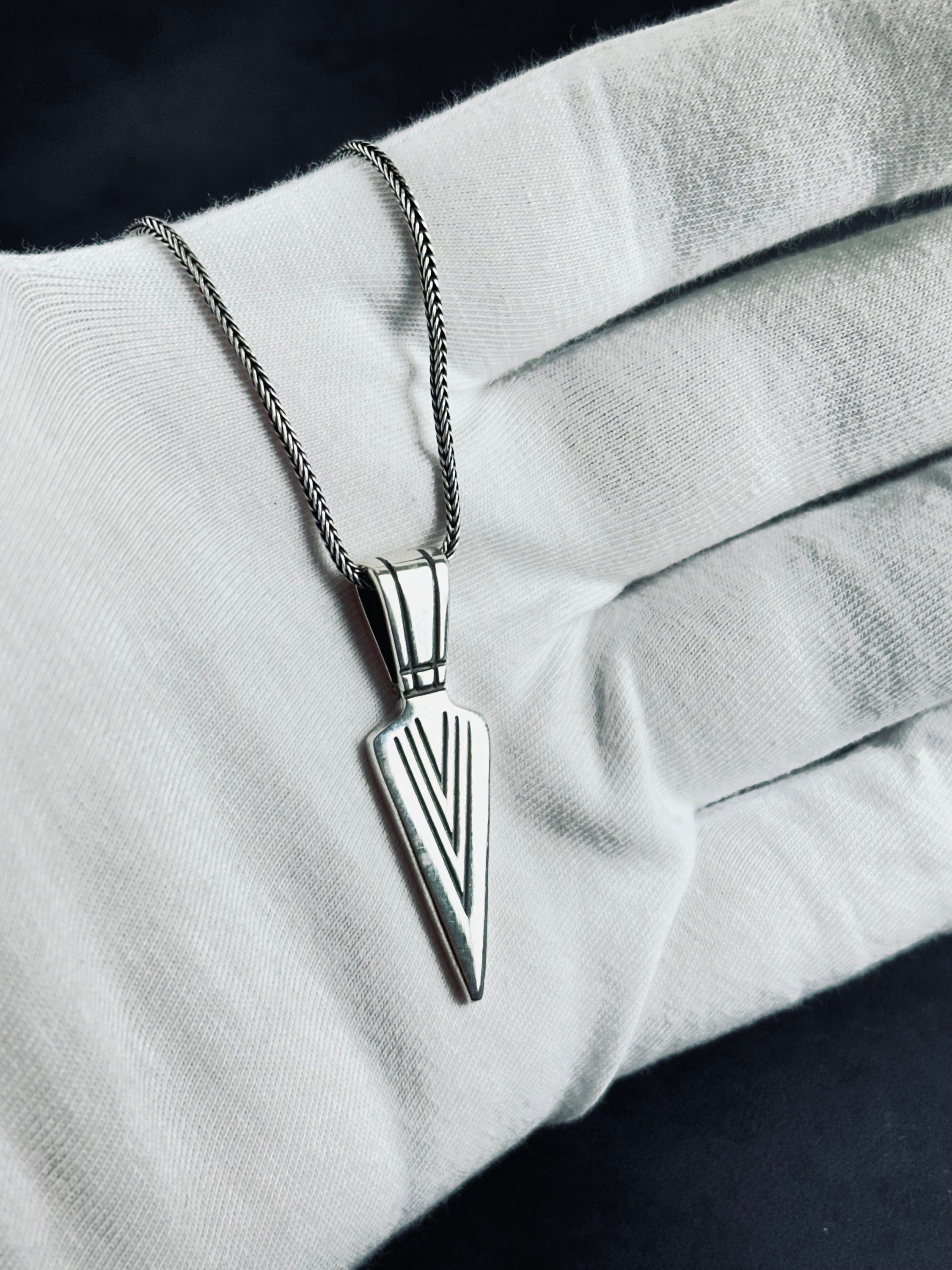 Arrowhead Necklace: Sterling Silver Boho Style - Festival Accessory