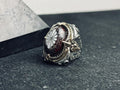 Red Enamel Ottoman Ring, 925 Sterling Silver, Turkish Jewelry