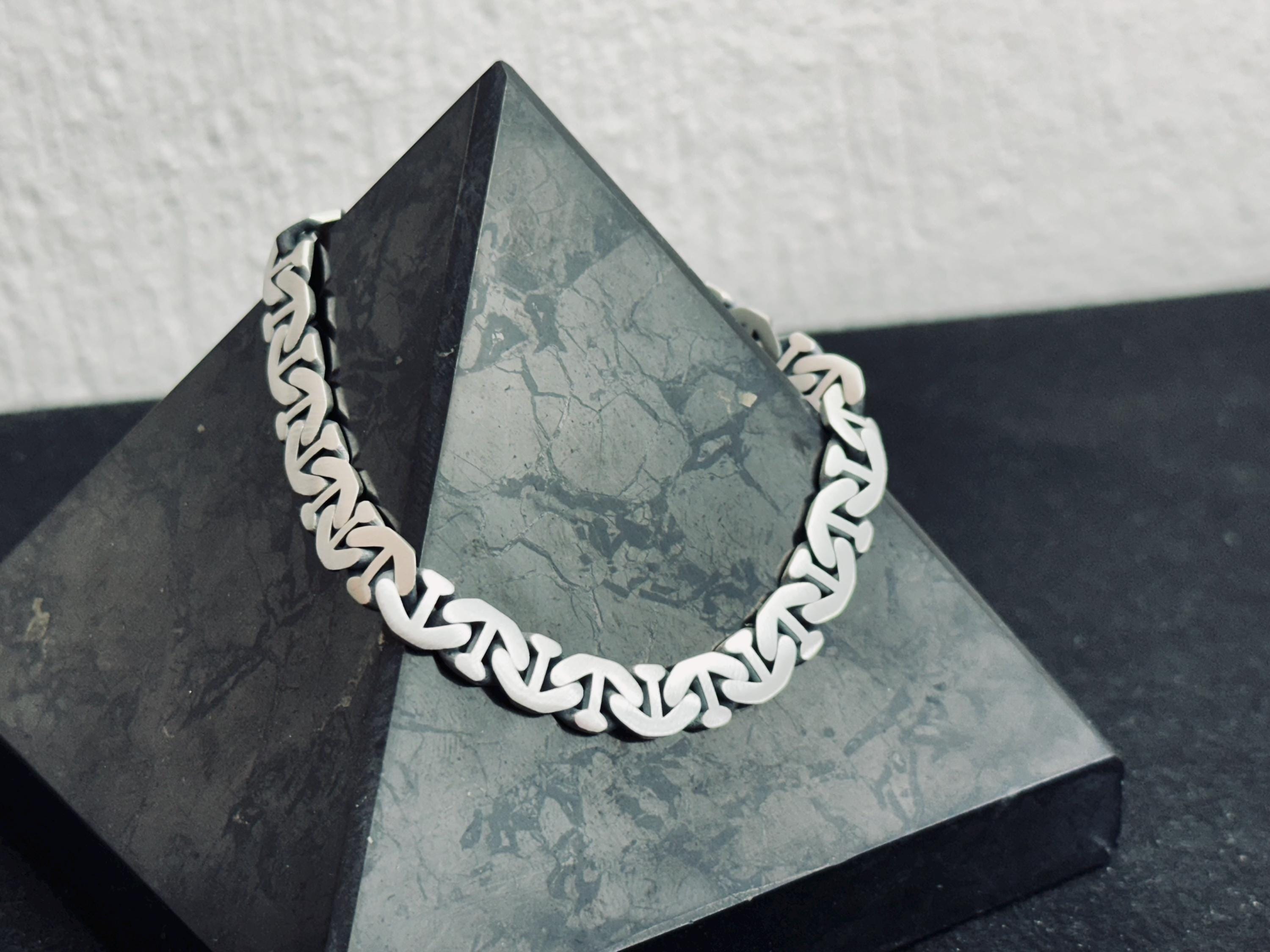Curb Chain Bracelet: Sterling Silver Cuban Link - Handmade Style