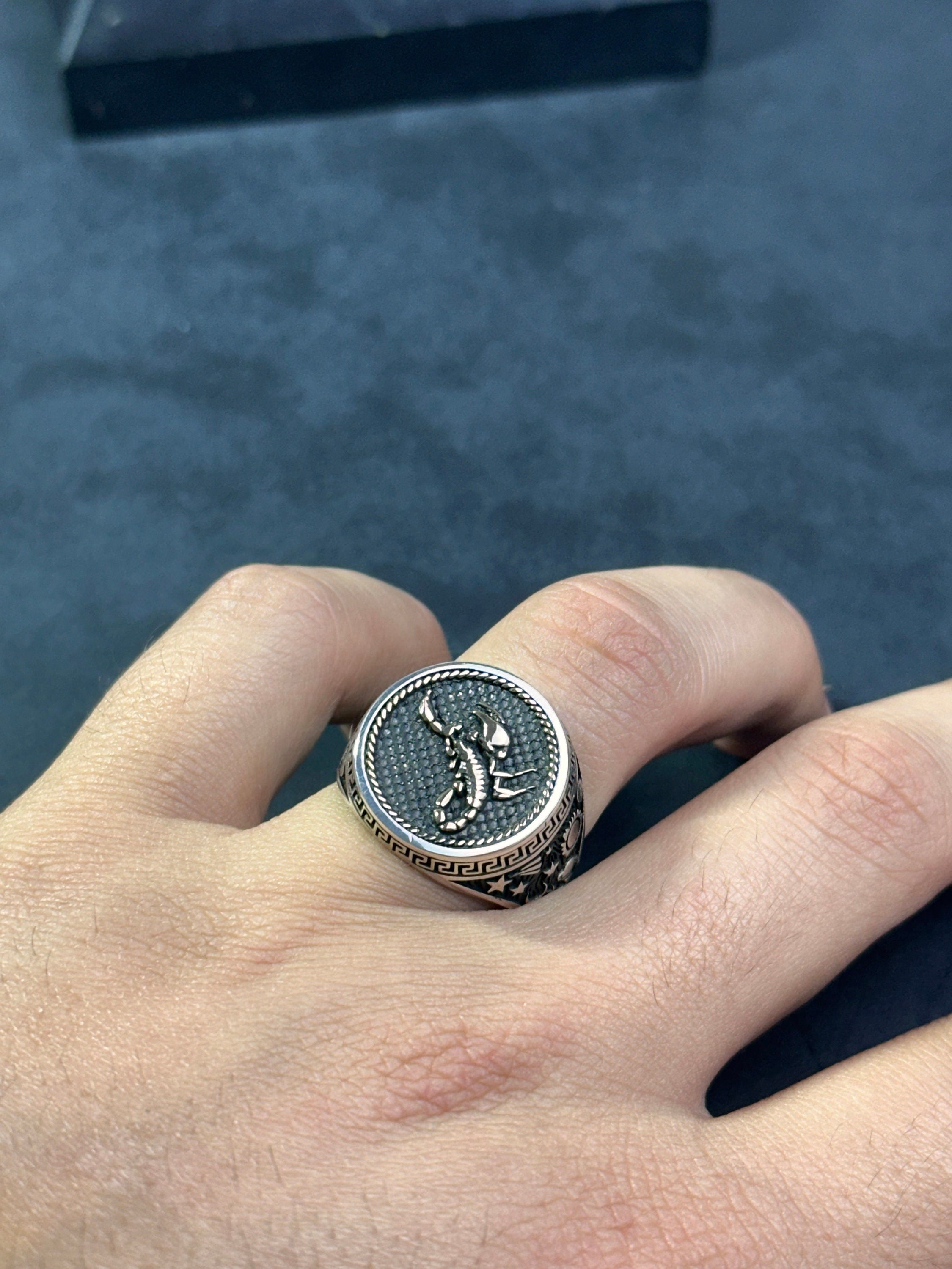 Sterling Silver Scorpio Ring: Zodiac Astrology Jewelry
