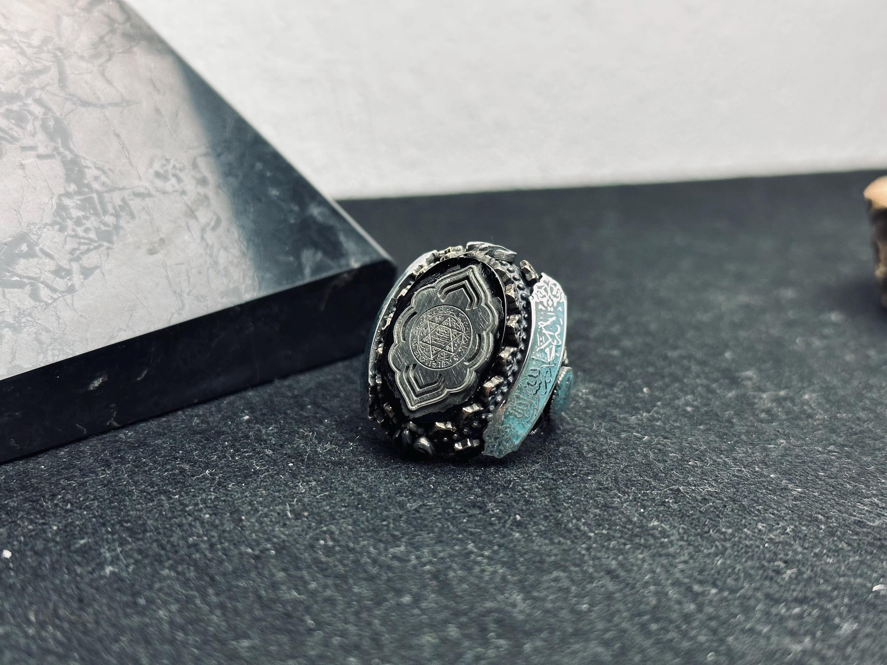 Men’s Solomon Seal Ring: Sterling Silver - Islamic Protection Jewelry