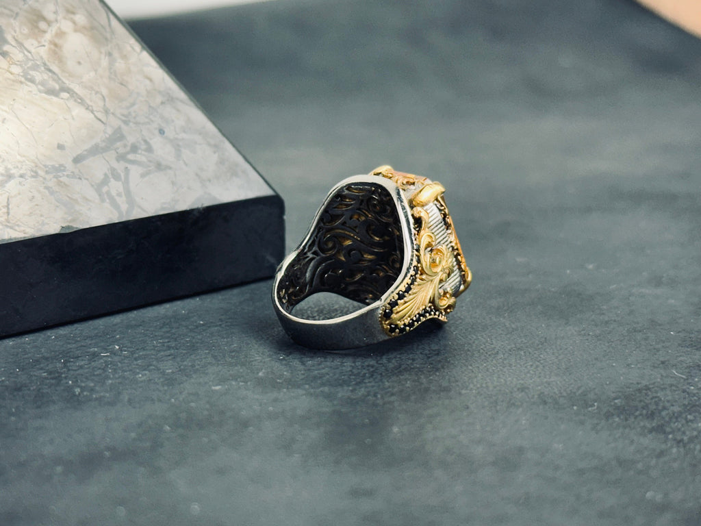 Statement Citrine Ring: Rectangular Cut in Silver (Handcrafted)