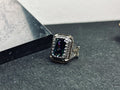 Square Mystic Topaz Ring: Color Changing Silver Statement Jewelry