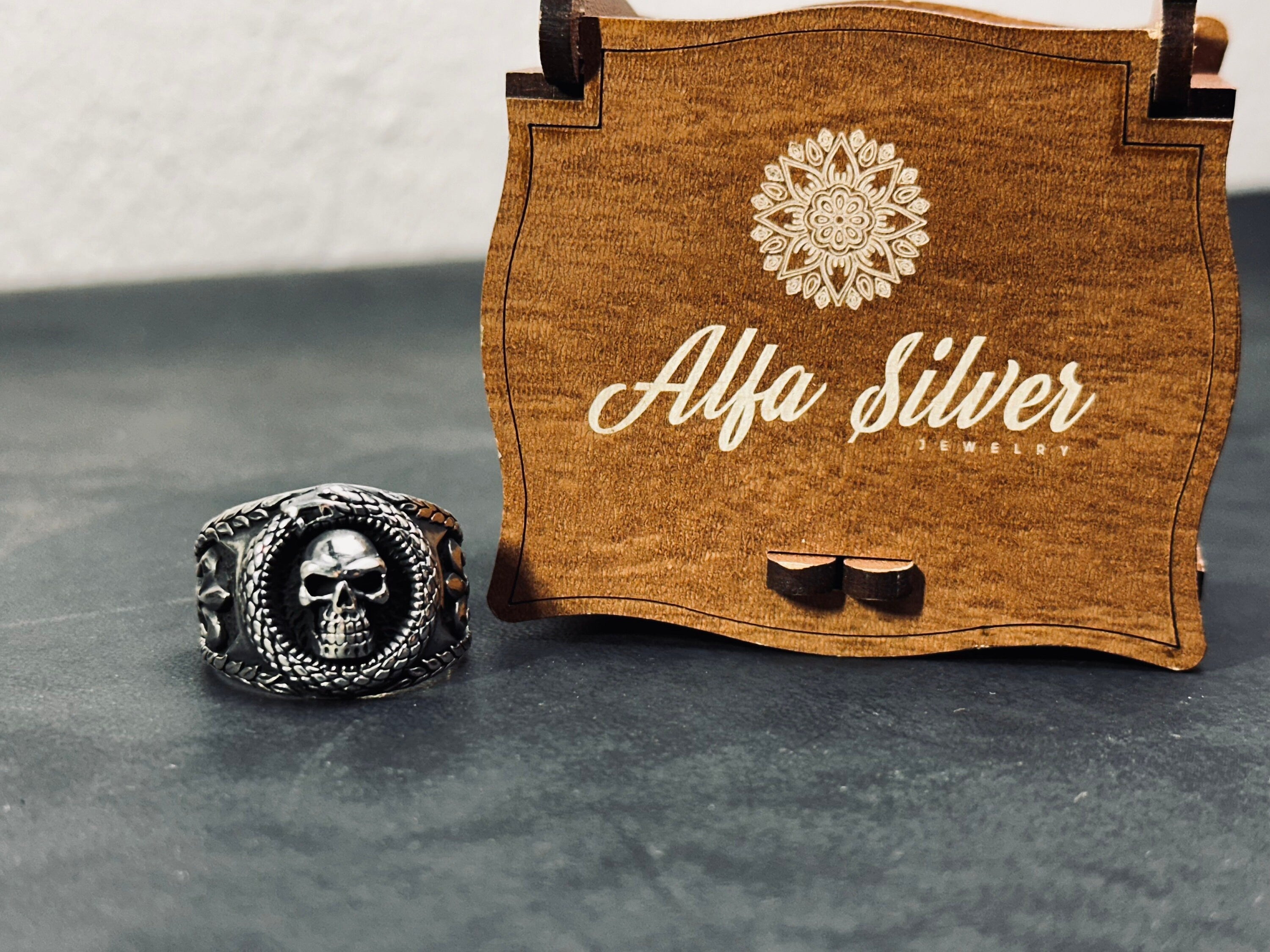 Skull Statement Ring: Sterling Silver Pirate Design - Handmade