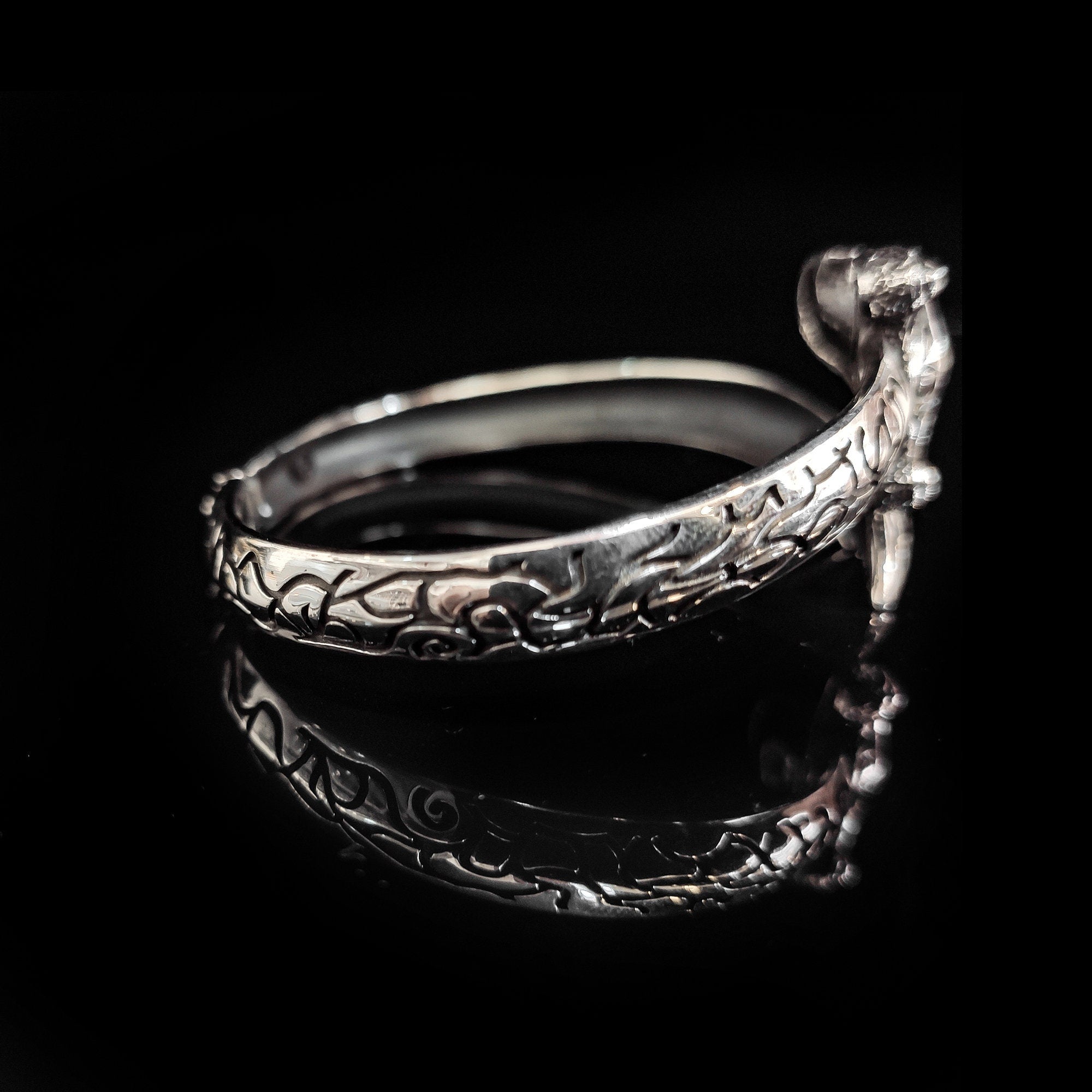 Sword Design Silver Bracelet - Handmade Sterling for Men