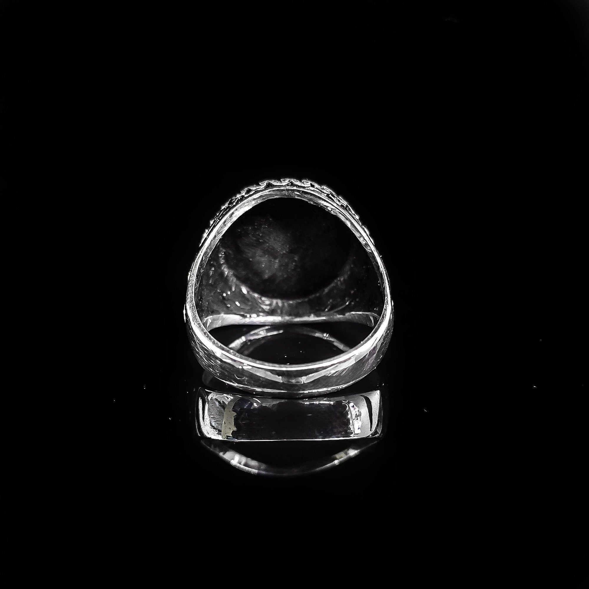 Moon and Star Ring: Sterling Silver Islamic Jewelry (Handmade)