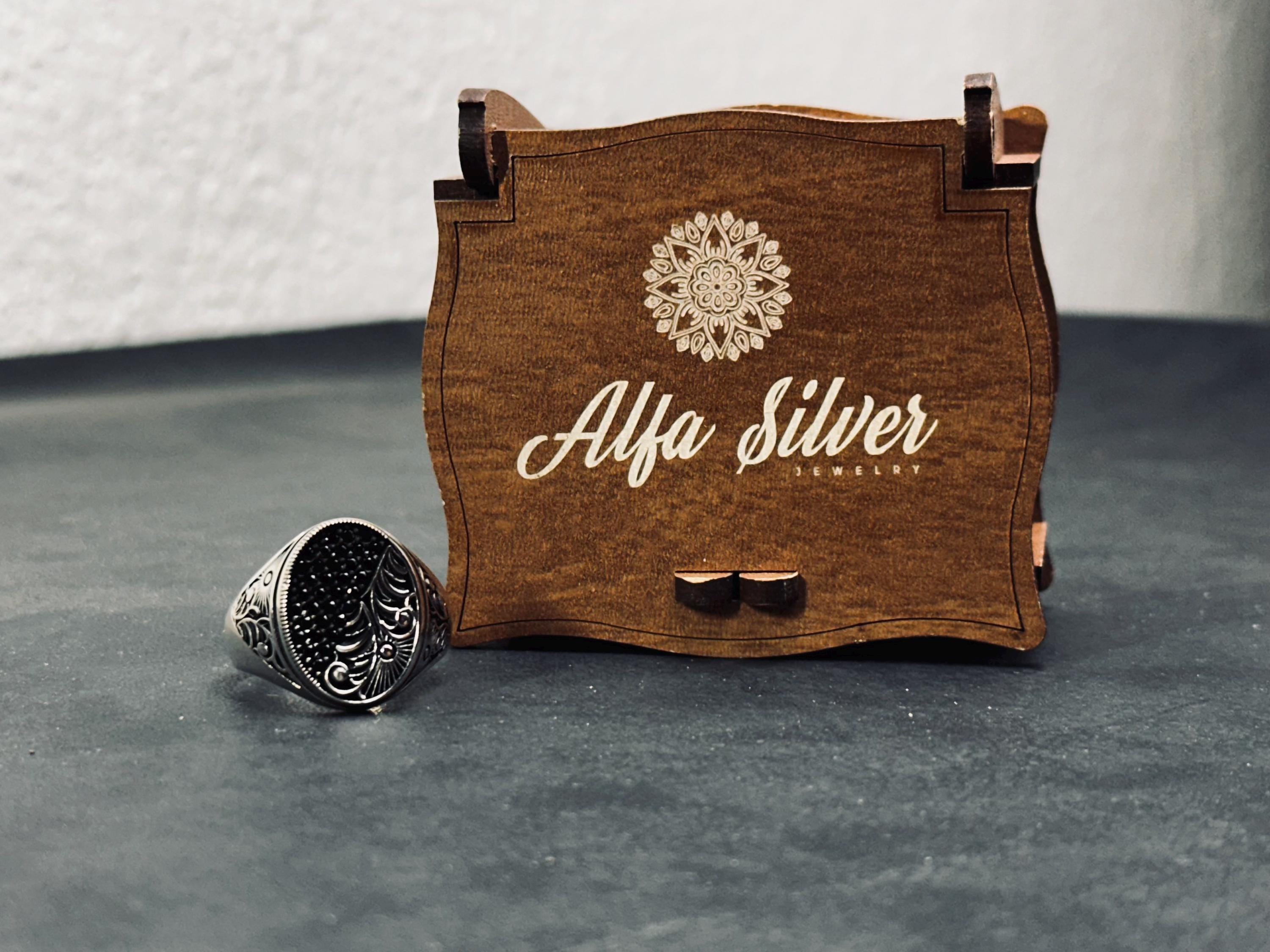 Sun Ring: Sterling Silver with Tree of Life Engraving - Celestial Design