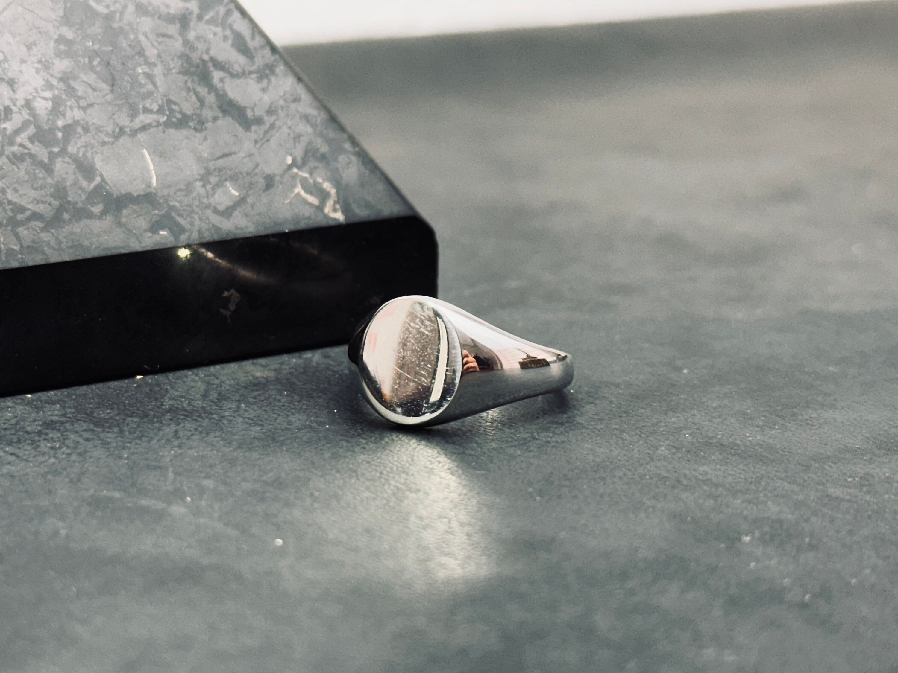 Sterling Silver Signet Ring: Personalized Initials (Men's Sizes)