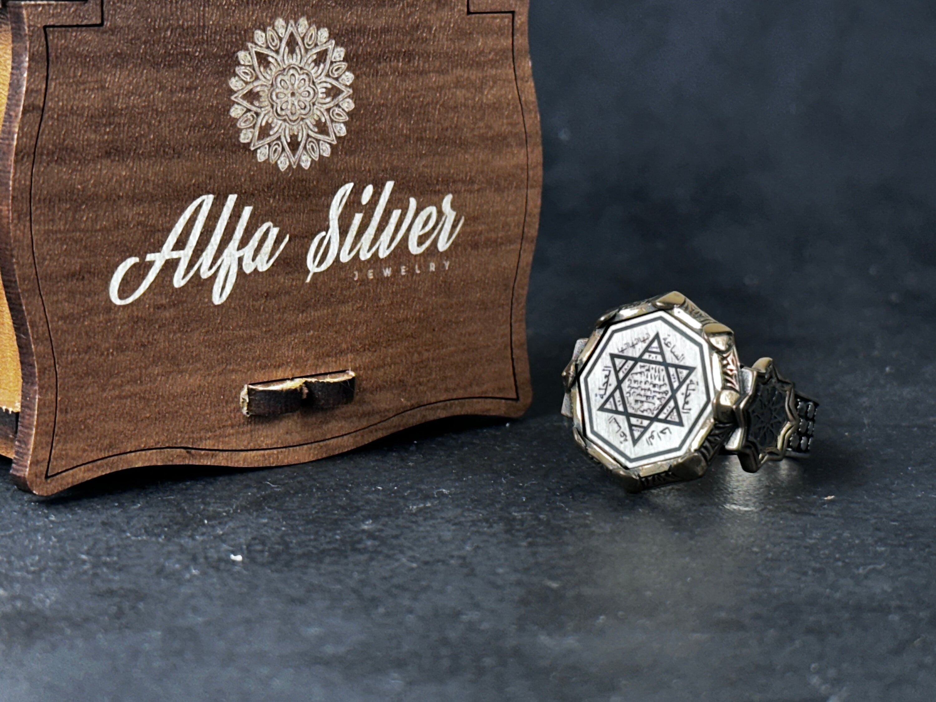 Solomon Seal Ring: Octagonal Sterling Silver - Handmade Design
