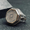 Islamic Sterling Silver Ring, Octagon Dua, Arabic Calligraphy (Unisex)