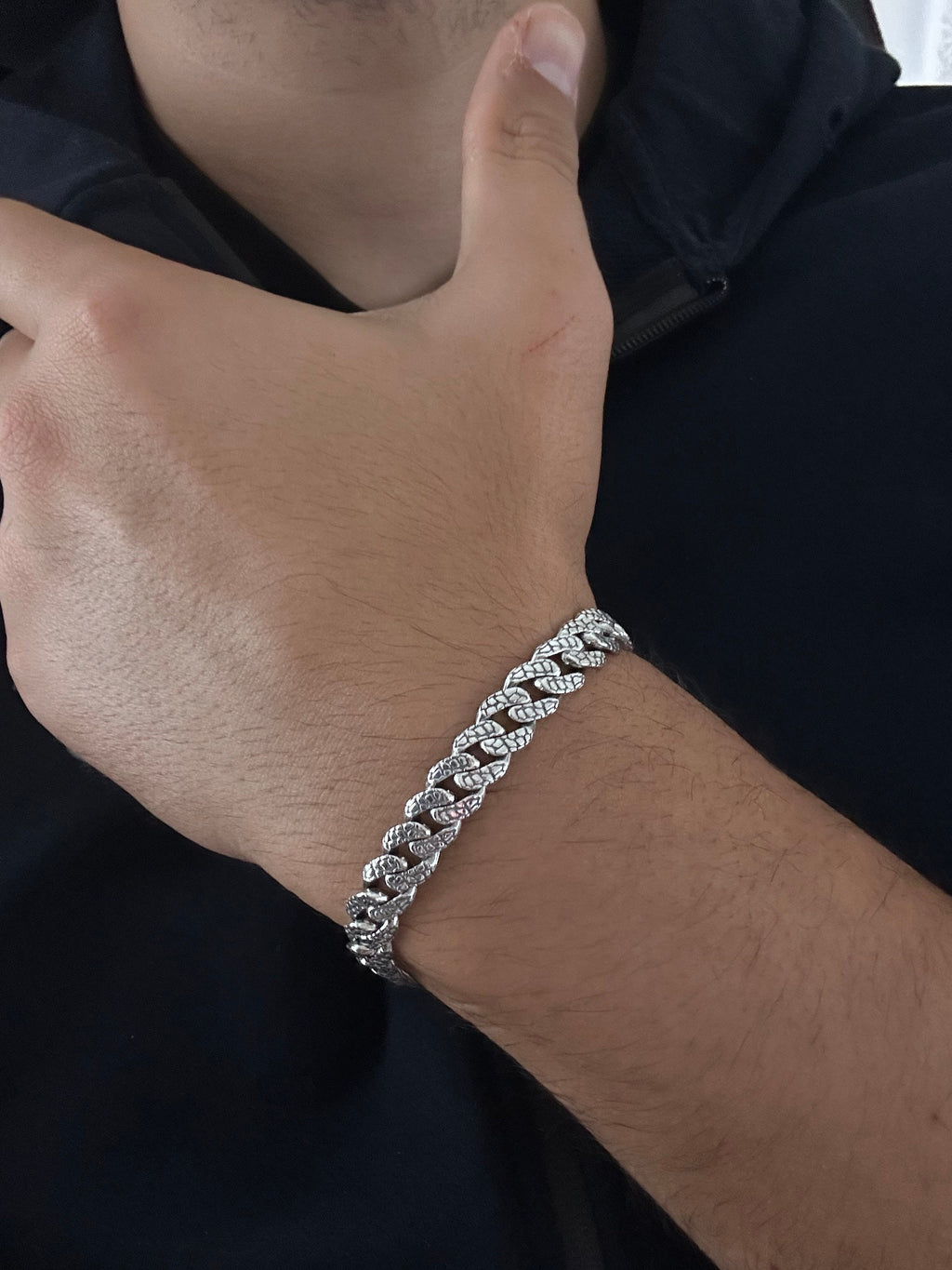 Silver Bracelet: Handmade with New Chain Design - Custom Engraved