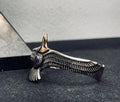 Eagle Amethyst Bracelet: Sterling Silver Cuff (Adjustable, Handmade)