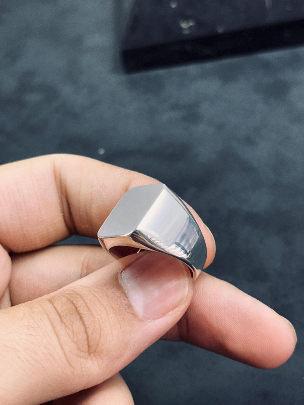 Sterling Silver Square Ring - Elegant Everyday Band