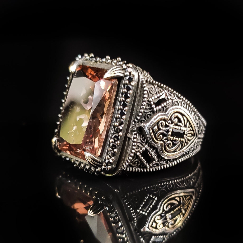 Sultanite Gemstone Ring, Sterling Silver, Mystic Color Change (Men's Size)