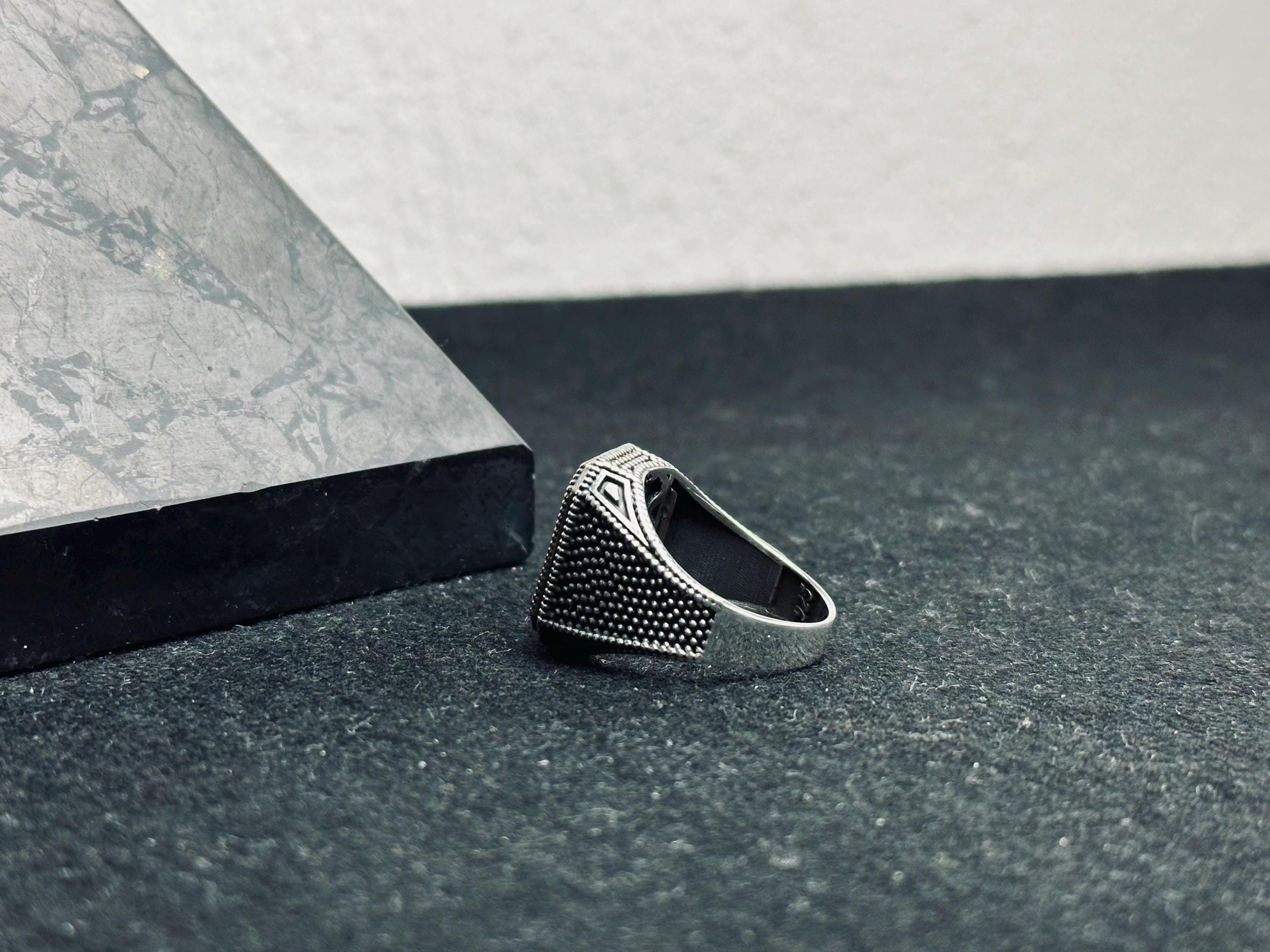 Signet Ring: Sterling Silver Monogram Design (Custom Sizes Available)