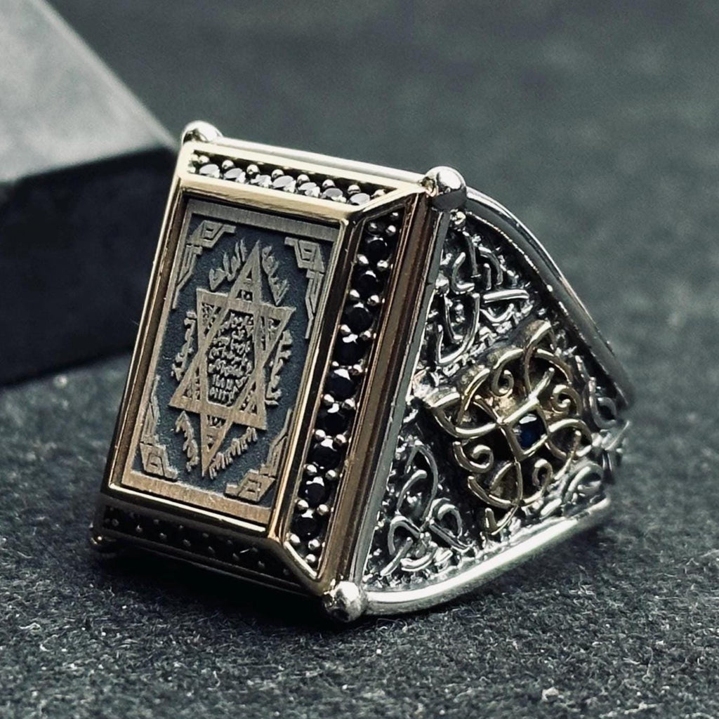 Seal of Solomon Ring: Sterling Silver Handmade - Bold Spiritual Jewelry