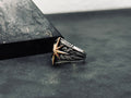 Sterling Silver Compass Ring, North Star Engraved (Handmade, 925)