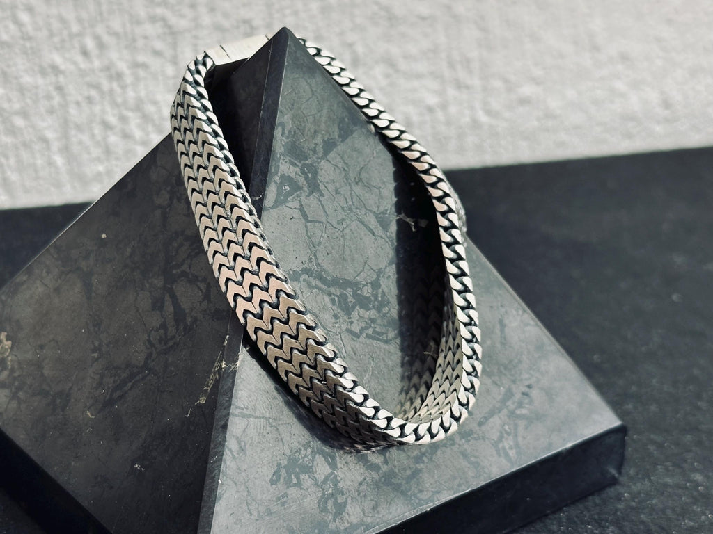 Men's Chain Bracelet: Sterling Silver Handmade - 925 Silver