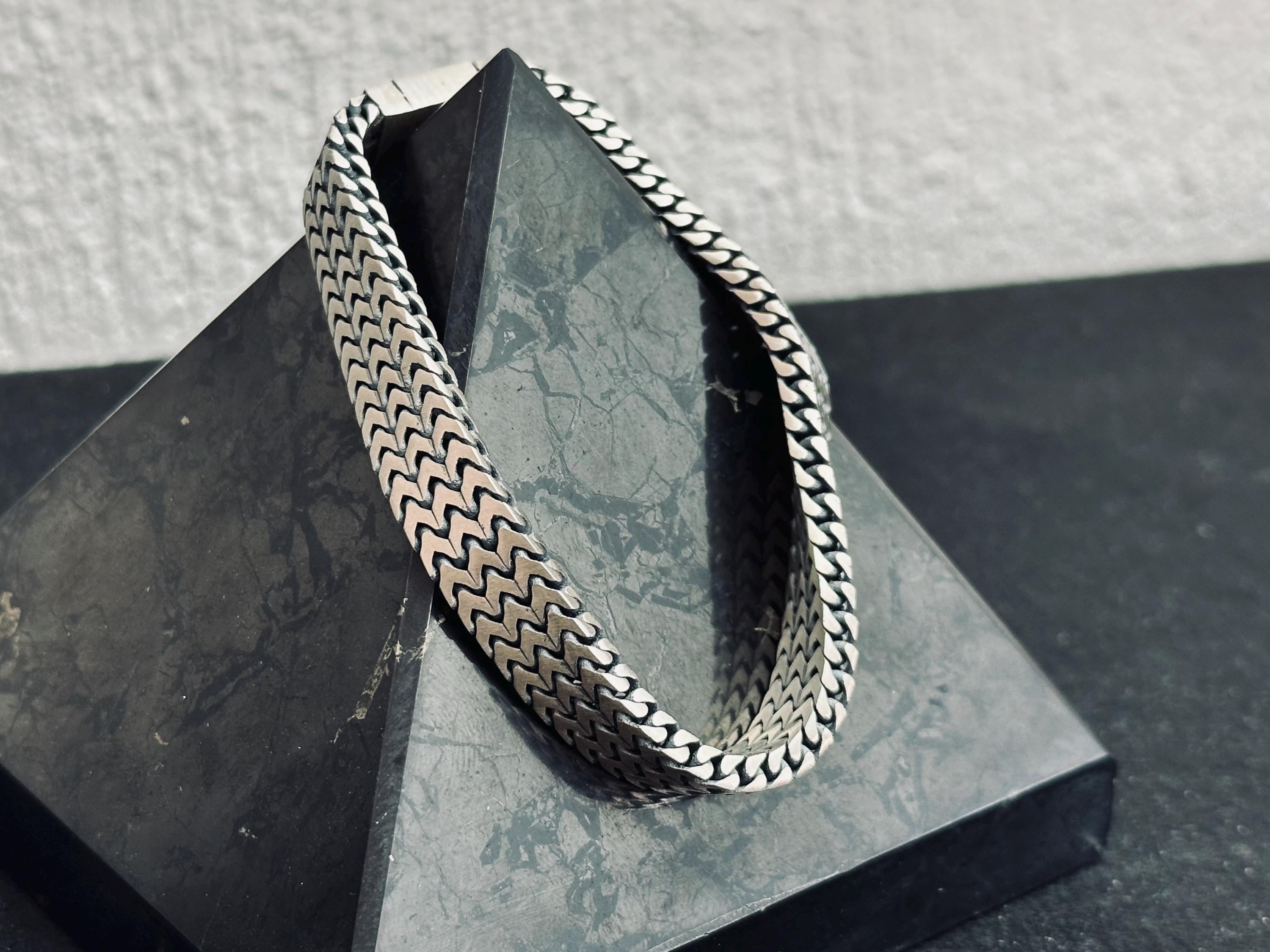 Men's Chain Bracelet: Sterling Silver Handmade - 925 Silver