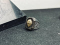 Leo Signet Ring: Bold Lion Head Design - Sterling Silver Zircon