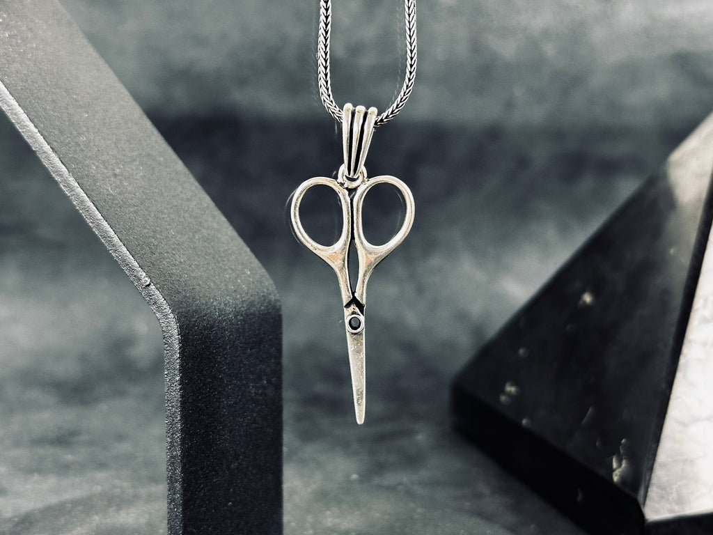 Scissors Pendant Necklace - Silver Hairdresser Jewelry