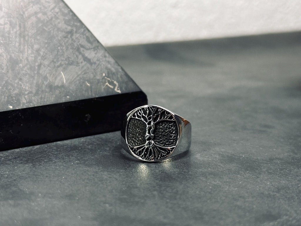 Yggdrasil Tree of Life Ring - Sterling Silver Men's Jewelry