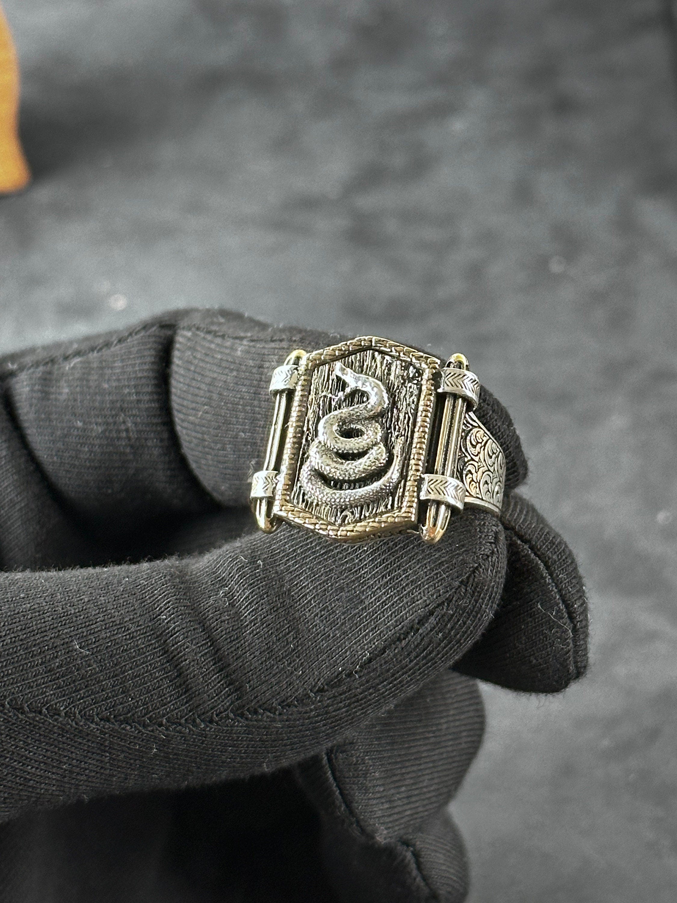 Sterling Silver Snake Ring: Handmade Leo Design Statement