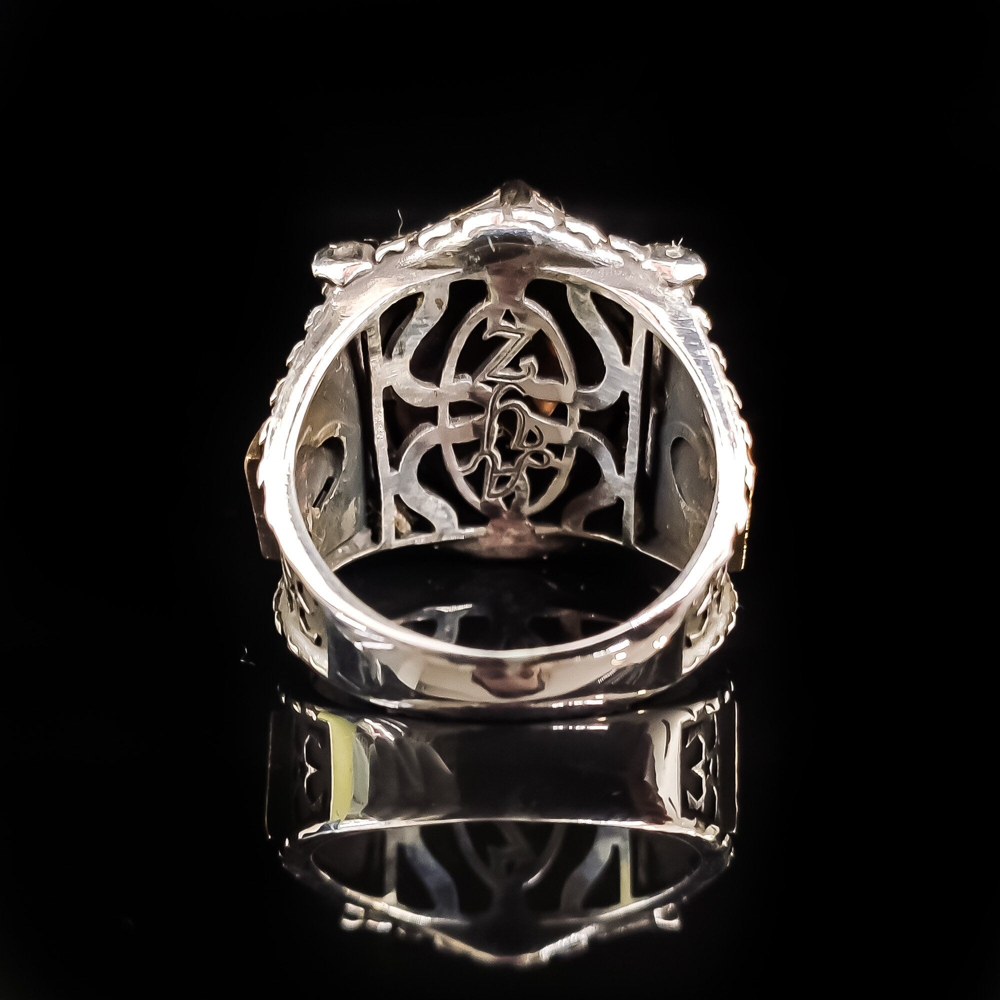 Sultanit Silver Ring, Mosque Design (Handmade, 925 Sterling)