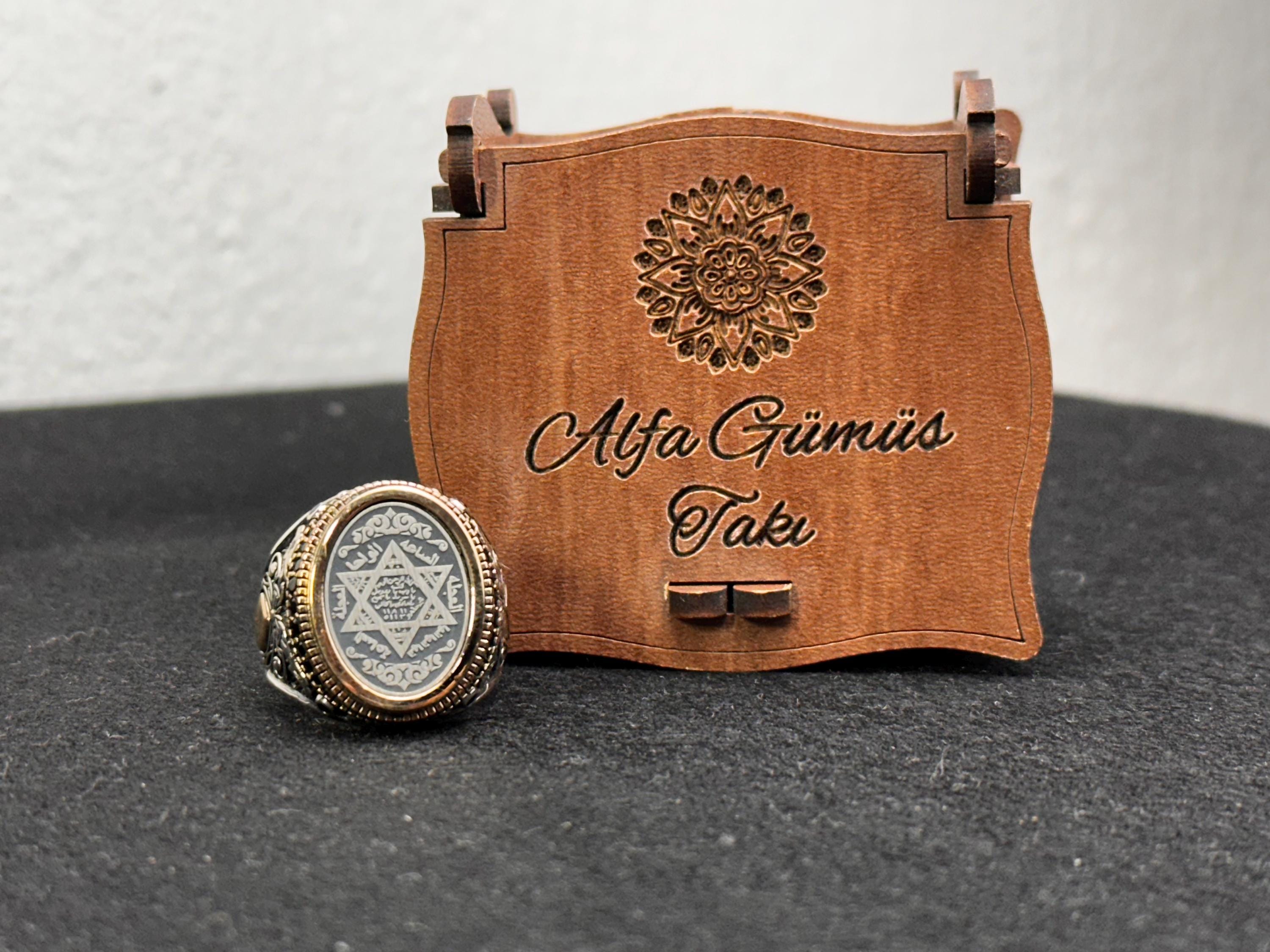 Solomon Seal Ring: Handmade Oxidized Sterling Silver