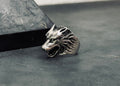 Sterling Silver Wolf Ring, Handmade Animal Design (Men's Size Options)