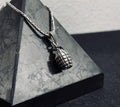 Grenade Pendant Necklace: Unique Silver Jewelry (Men's Chain Options)