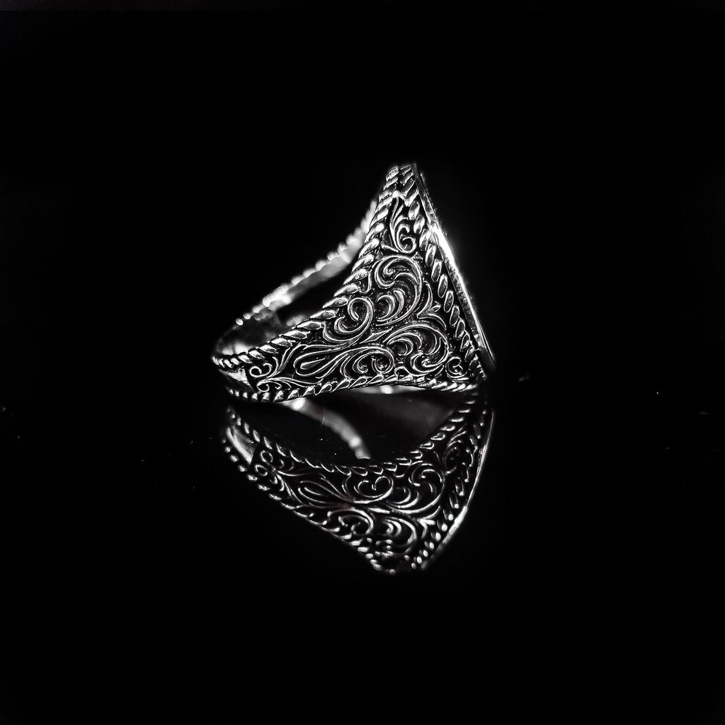 Sterling Silver Ottoman Signet Ring - Handmade Islamic Design