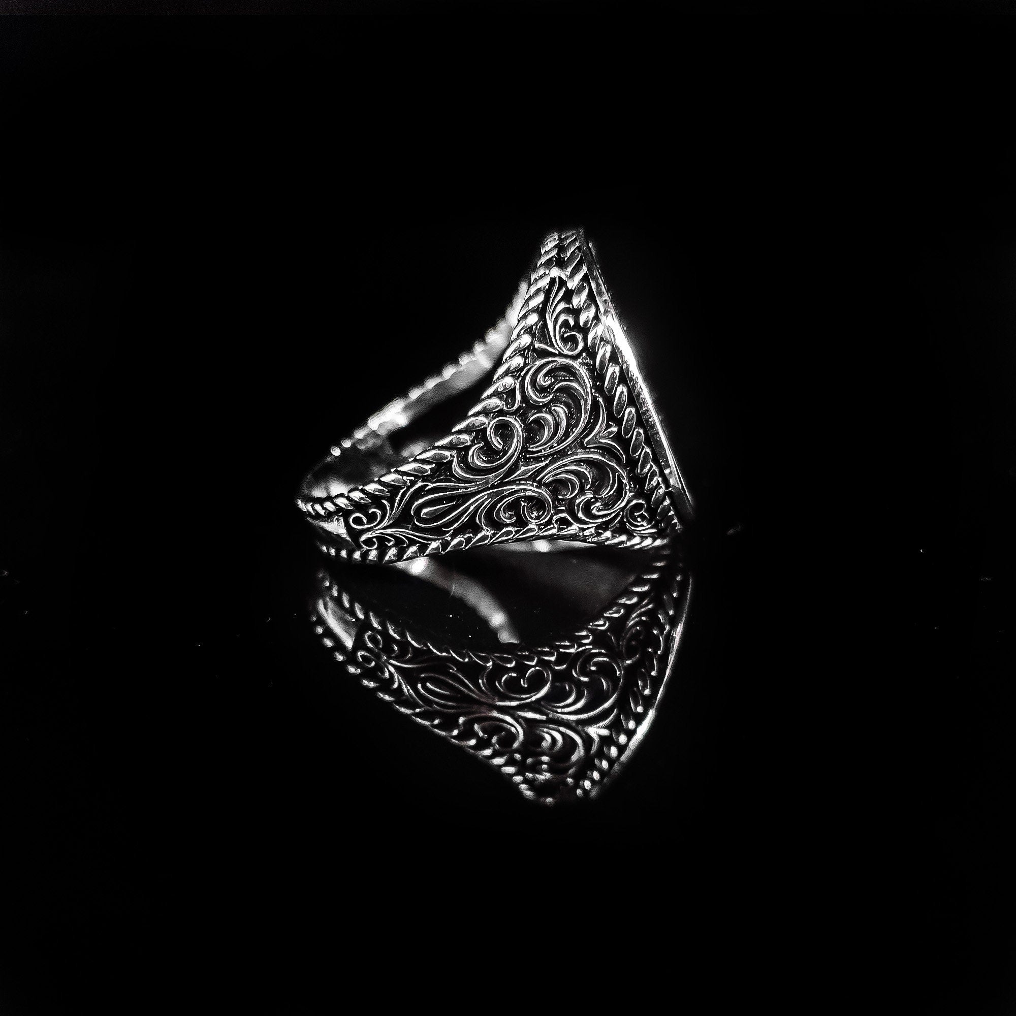Sterling Silver Ottoman Signet Ring - Handmade Islamic Design